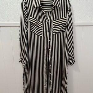 Umgee Vertical Striped Button-Down Shirt